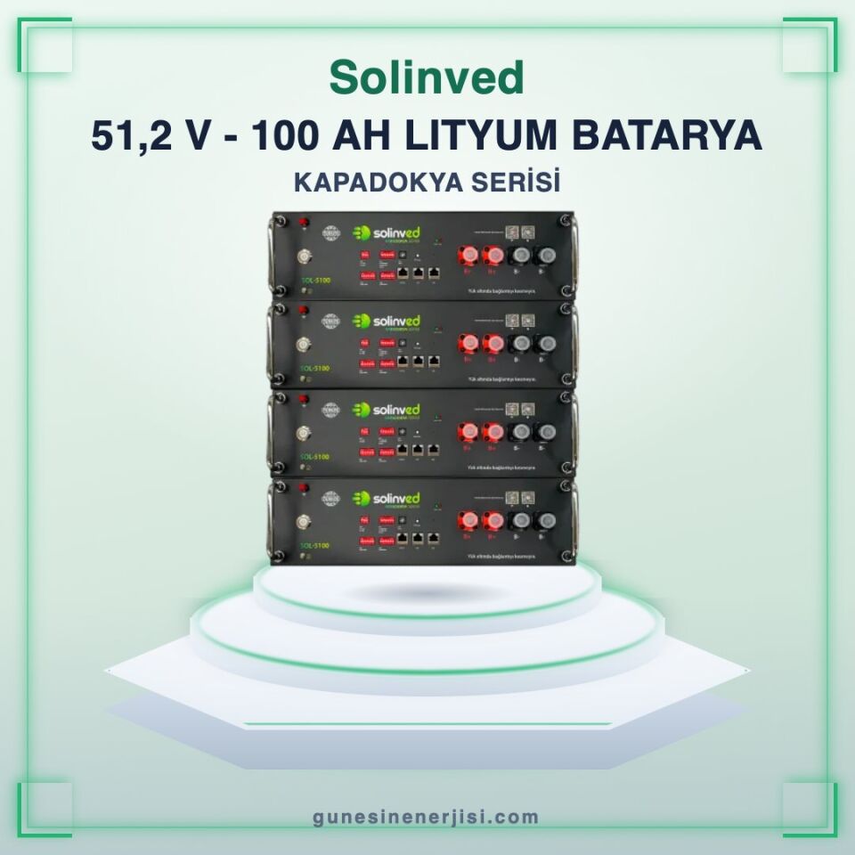 Solinved 51,2 V Kapadokya Serisi 100Ah Lithium Rack Battery
