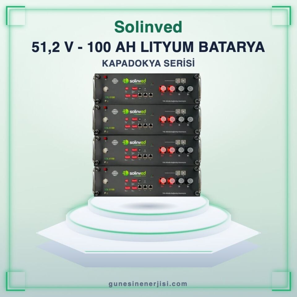 Solinved 51,2 V Kapadokya Serisi 100Ah Lithium Rack Battery