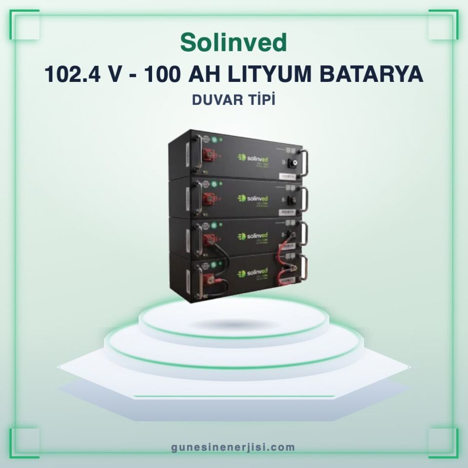 Solinved 102,4 V 100Ah Lithium Duvar Tipi Batarya