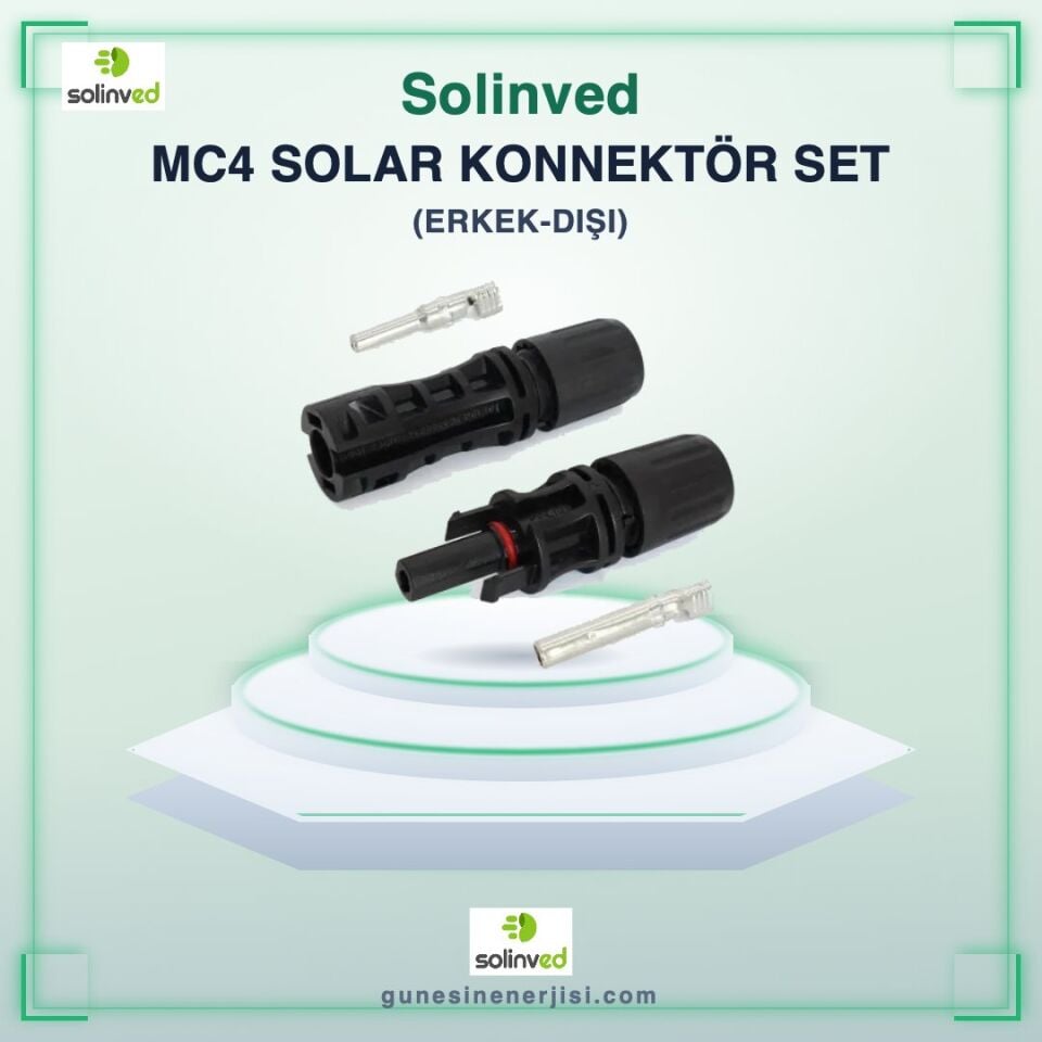 Solinved MC4 Solar Konnektör Set (Erkek-Dişi) (1000V)