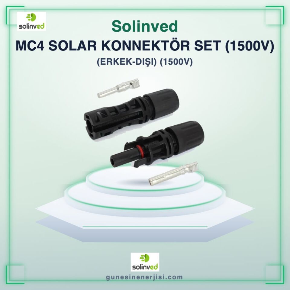 Solinved MC4 Solar Konnektör Set (Erkek-Dişi) (1500V)