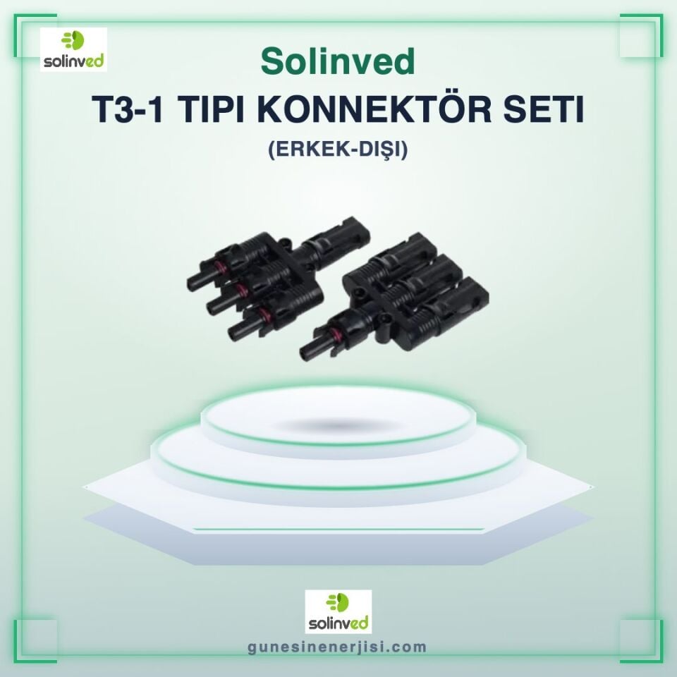 Solinved T Type 1-3 MC4 Konnektör Set (Erkek-Dişi)