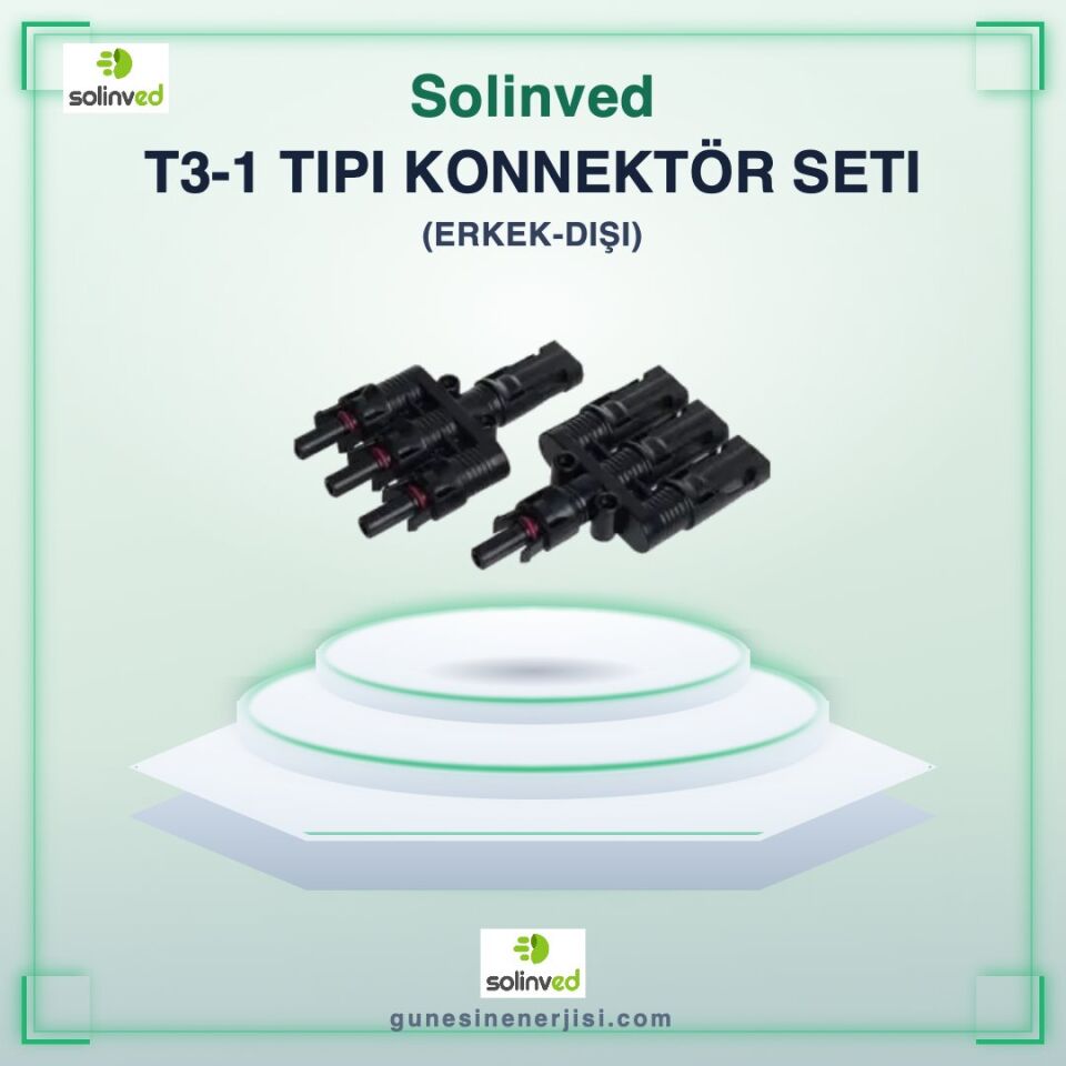 Solinved T Type 1-3 MC4 Konnektör Set (Erkek-Dişi)