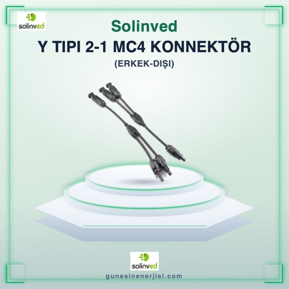 Solinved Y Tipi 1-2 MC4 Konnektör Set (Erkek-Dişi)