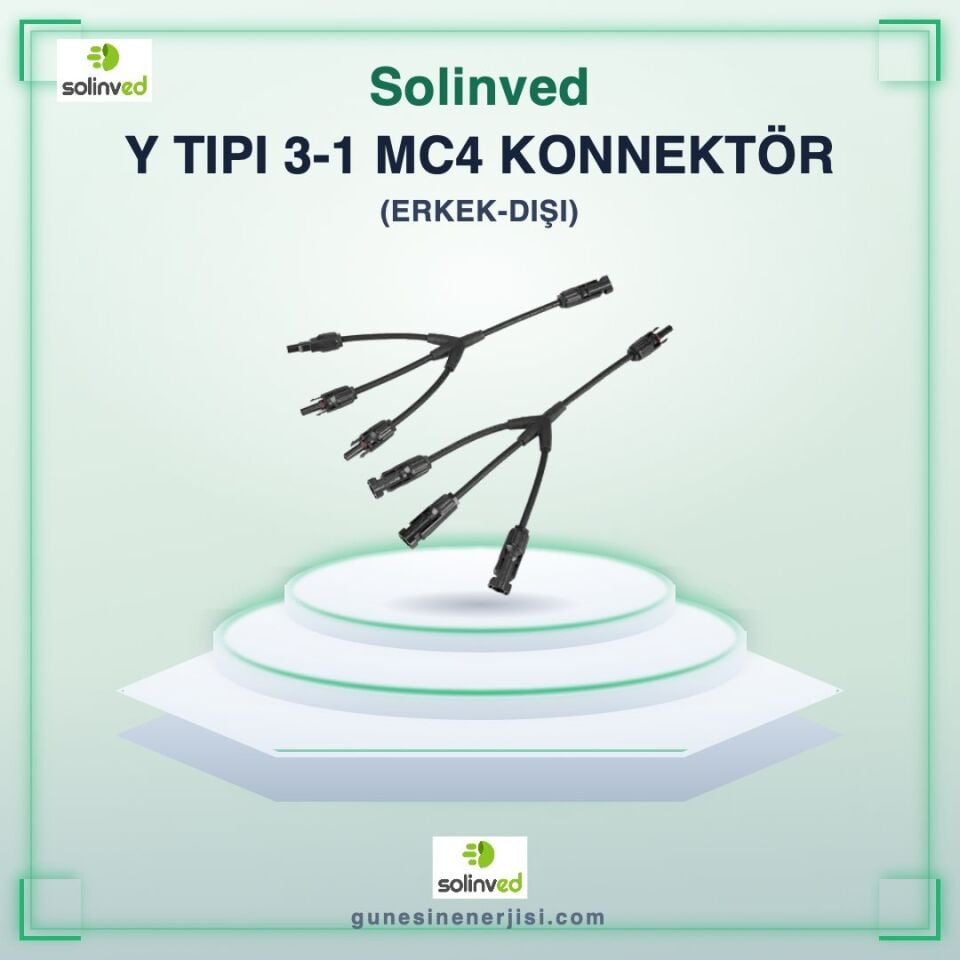 Solinved Y Tipi 1-3 MC4 Konnektör Set (Erkek-Dişi)