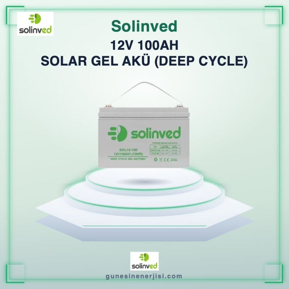 Solinved 12V 100Ah Solar Gel Akü (Deep Cycle)